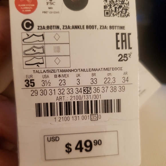 NWT Zara Stylish Cream and Black Women's /BIG Kids Girl Boots - Picture 4 of 6